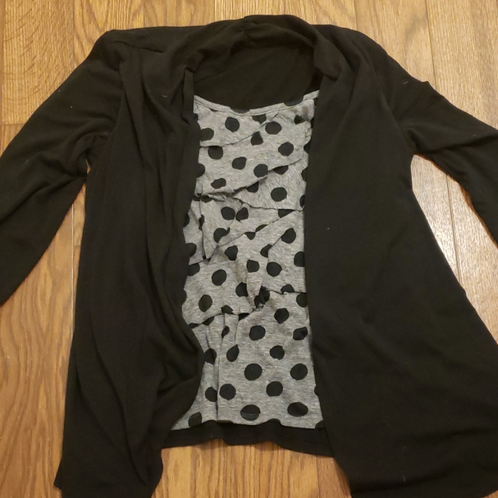 Black cardigan with built in tank top